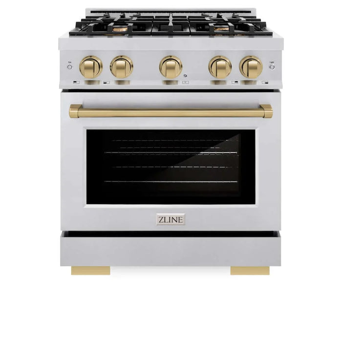 ZLINE 30" Select Gas Range Convection Gas Oven Stainless Steel Champagne Bronze HGRZ-30-CB