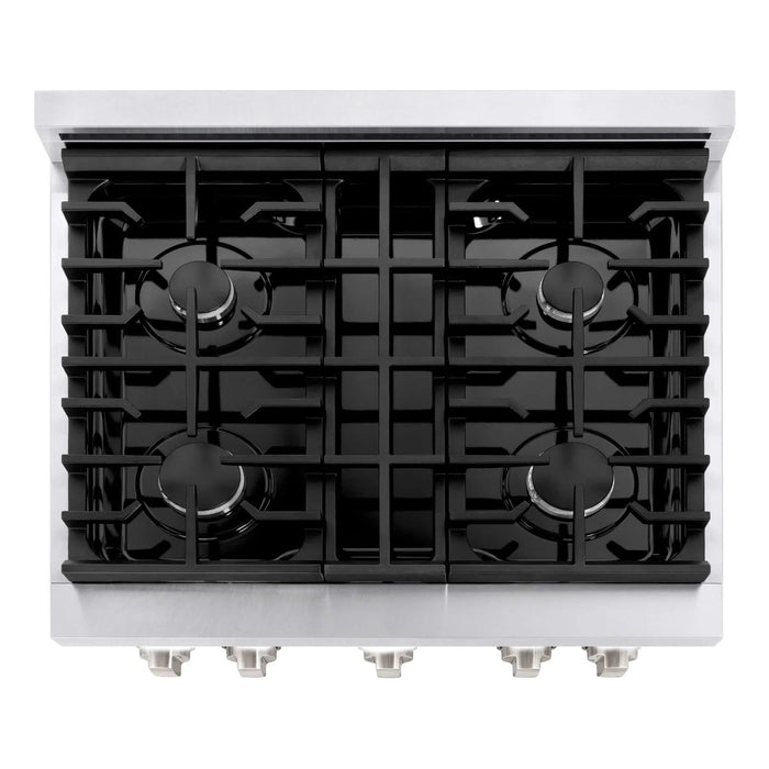 ZLINE 30"Paramount Dual Fuel Range DuraSnow® Black Matte SDRS-BLM-30