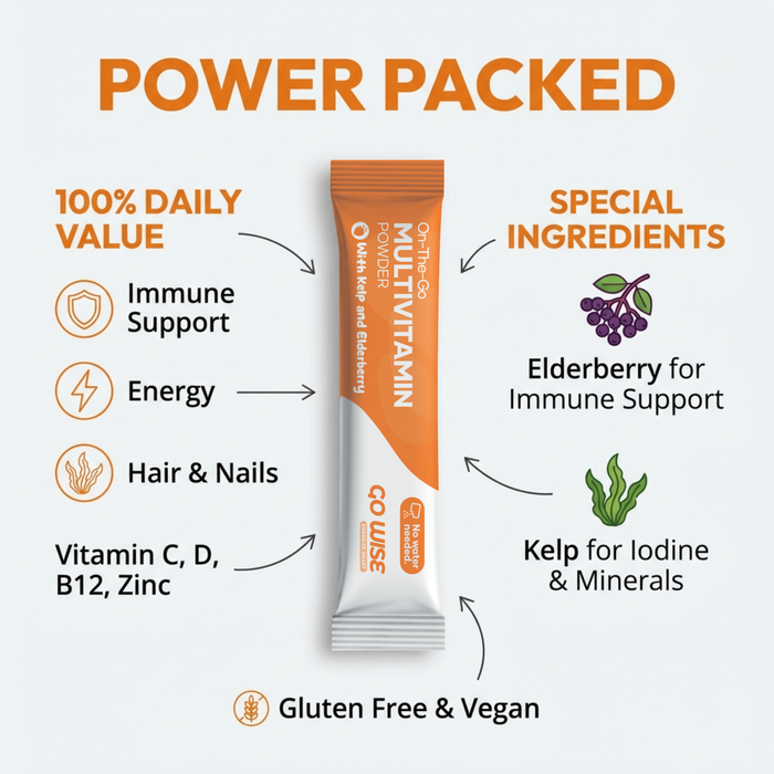 Vegan Multivitamin Powder Stick Packs - No Water Needed