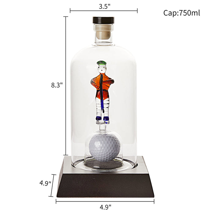 Golfer Decanter Whiskey Decanter - The Wine Savant, Golf Gifts for Both Men & Women, Golf Accessories, Golfer Gifts, Based on A Replica Human Golfing (750ml Decanter)