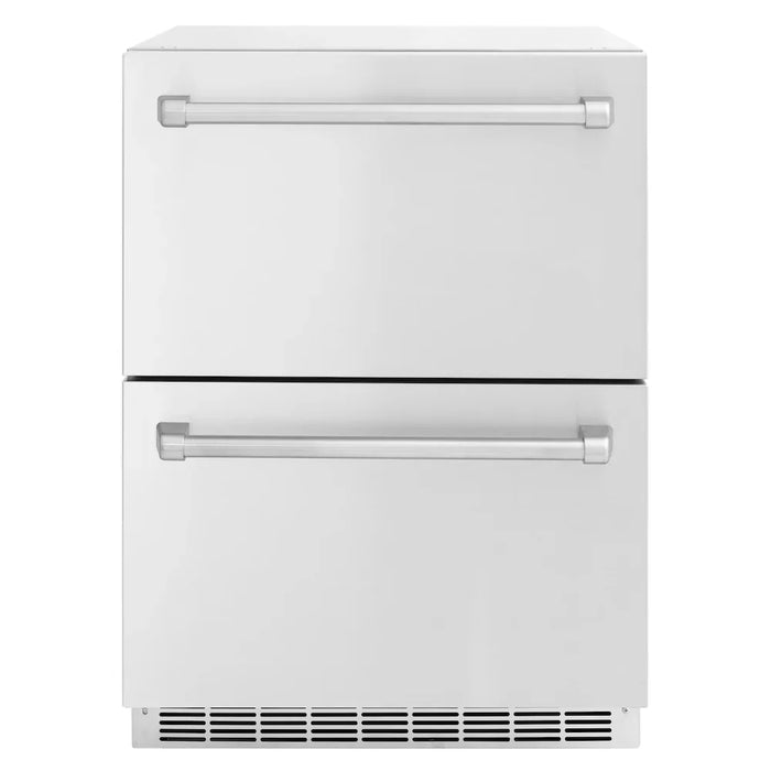 ZLINE 24" Touchstone 168 Can Outdoor-Rated Dual Refrigerator Drawer, Stainless Steel, RDSO-ST-24