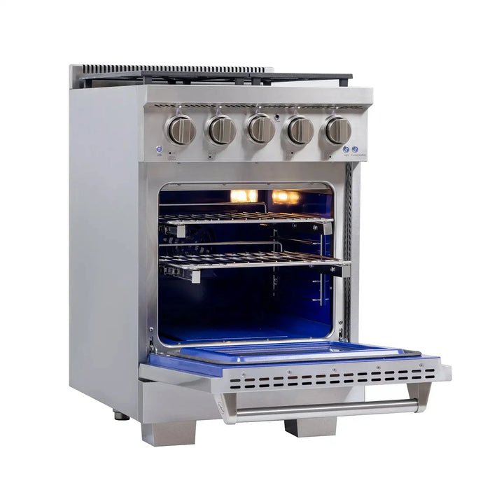 Kucht Professional 24" Liquid Propane Range Stainless Steel, True Simmer Burners, KFX2400X/LP-S
