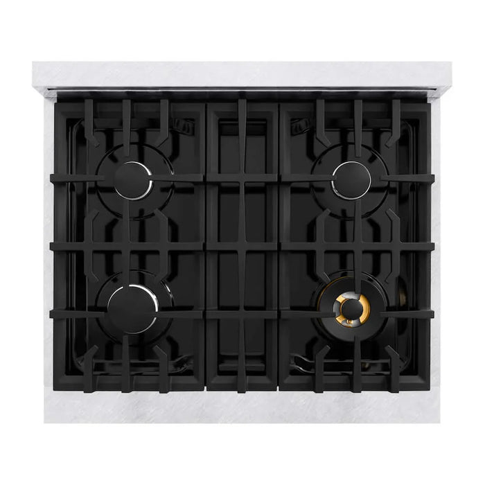 ZLINE 30" Select Dual Fuel Range Gas Cooktop Electric Convection Oven DuraSnow® Stainless Steel HDRS-30