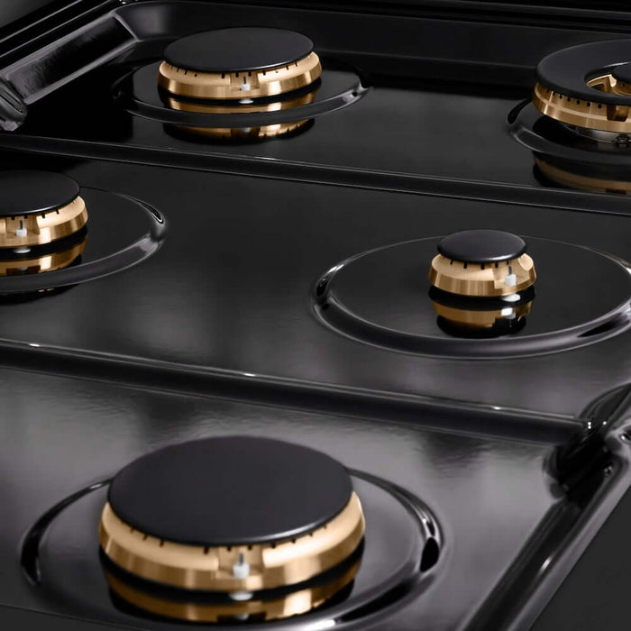 ZLINE 36" Paramount Gas Rangetop Black Stainless Steel Champagne Bronze SRTBZ-36-CB
