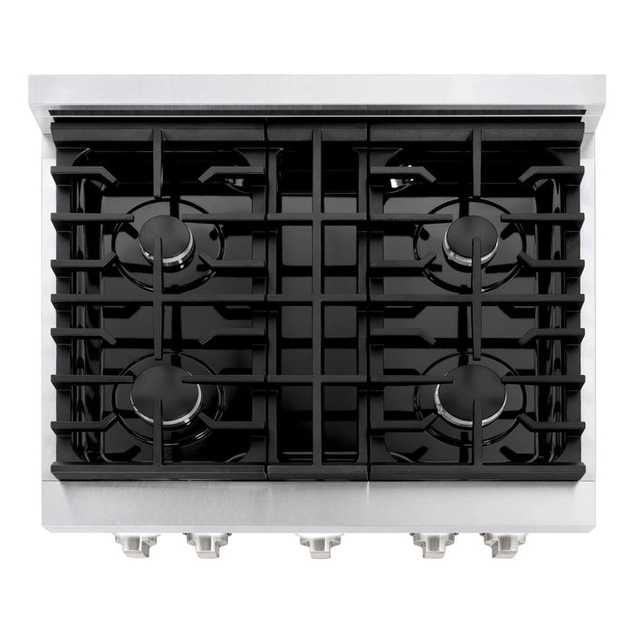 ZLINE 30"Paramount Dual Fuel Range DuraSnow® Stainless Steel SDRS-30