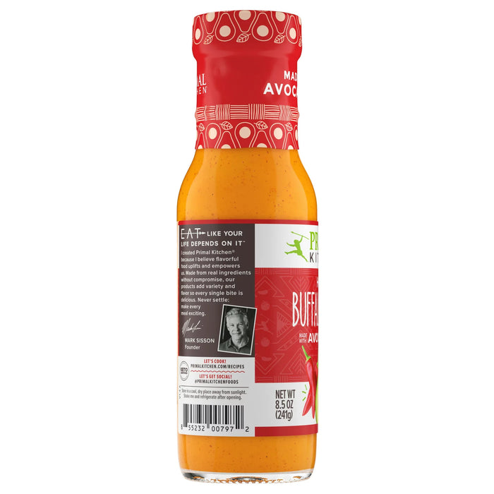 Primal Kitchen Buffalo Hot Sauce (Pack of 6 - 8.5 Oz Bottles)