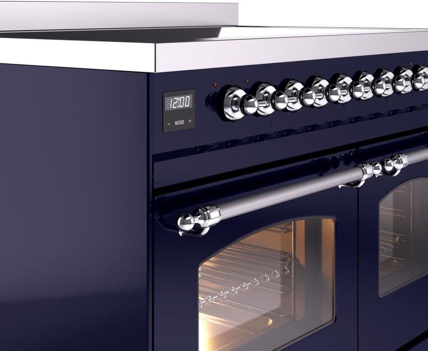 ILVE Nostalgie II 40" Electric Range, Blue, Chrome Trim  UPDI406NMPMBC
