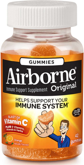 Airborne Enhanced Immunity Support - Effervescent Vitamin C & Zinc - 42 Gummies