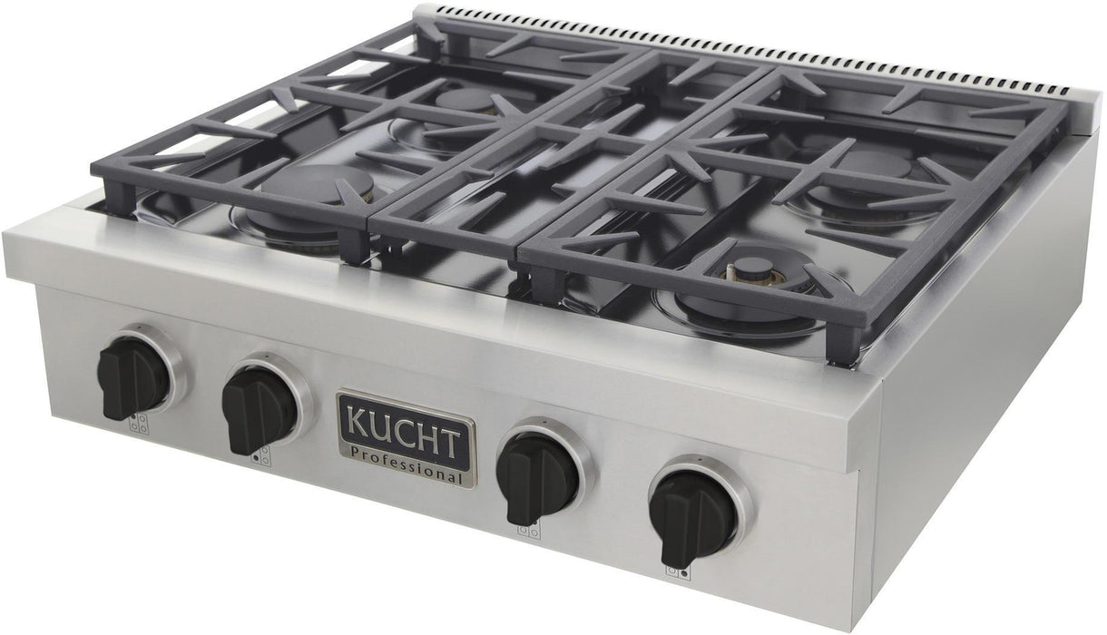 Kucht 30" 4 Burners Stainless Propane Cooktop, KFX309T/LP-K
