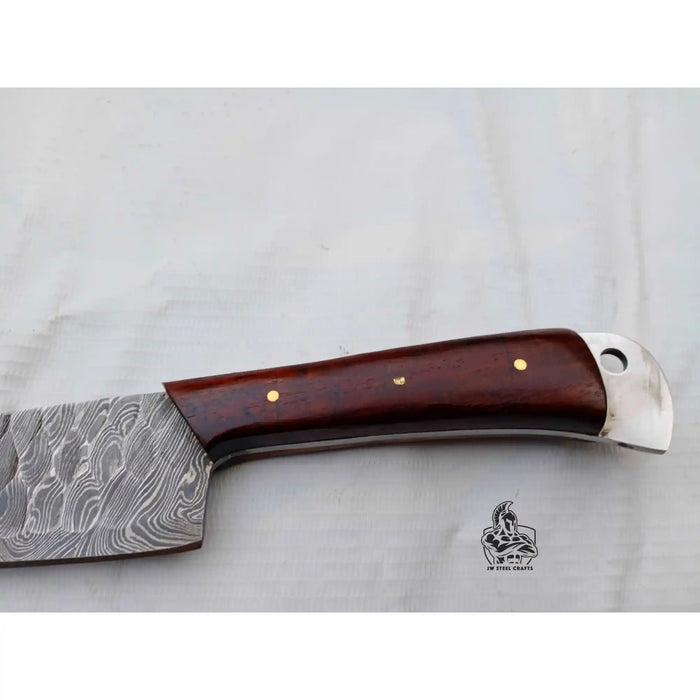 7 Inch Hammered Damascus Chef Knife – Hand Forged with Rosewood Handle
