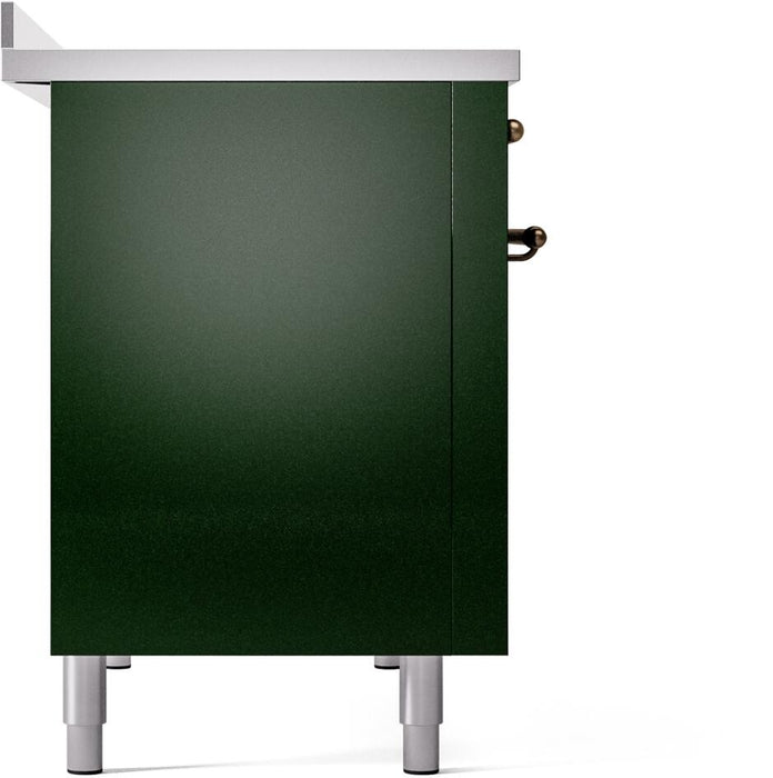 ILVE Nostalgie II 48" Electric Range, Emerald Green, Bronze Trim UPI486NMPEGB