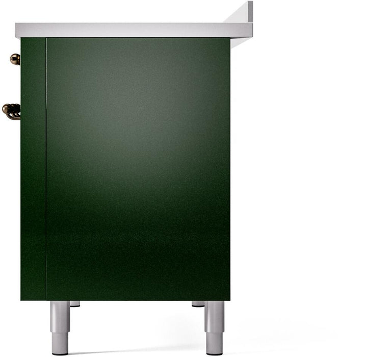 ILVE Nostalgie II 48" Electric Range, Emerald Green, Bronze Trim UPI486NMPEGB