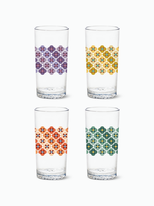 70's Flower Pattern - RESERVE 14oz Highball Tritan™ Copolyester Glass