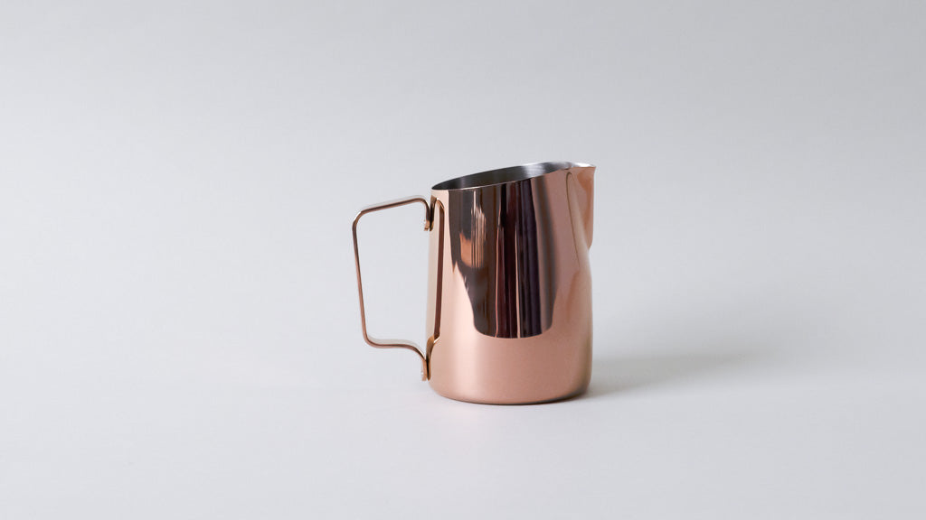 15oz Latte Art Pitcher with Round Spout in Titanium Rose Gold