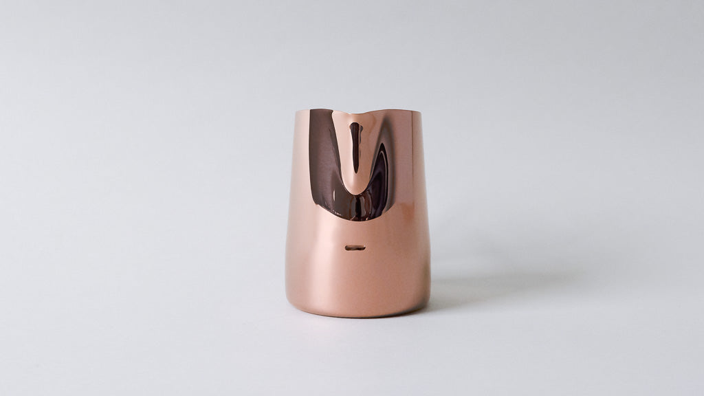 15oz Latte Art Pitcher with Round Spout in Titanium Rose Gold