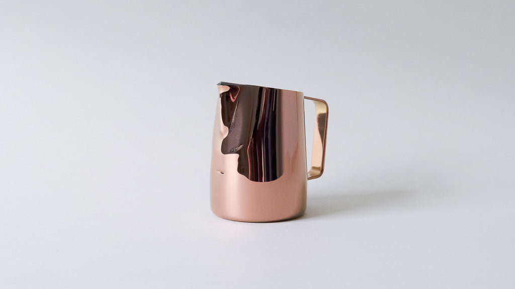 15oz Latte Art Pitcher with Round Spout in Titanium Rose Gold