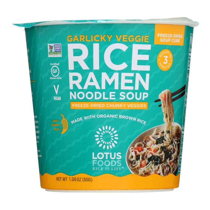 Lotus Foods Vegetarian Brown Rice Ramen with Garlic Flavor (6 Pack, 1.94 oz Each)