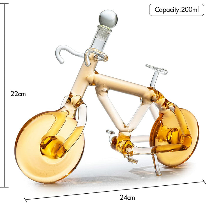 Bicycle Wine & Whiskey Decanter 200ml by The Wine Savant - Bike Decanter for Bourbon and Scotch, Biker Gifts, Cyclist Gifts, Gifts for Bike Enthusiasts, Whiskey Gifts for Dad…