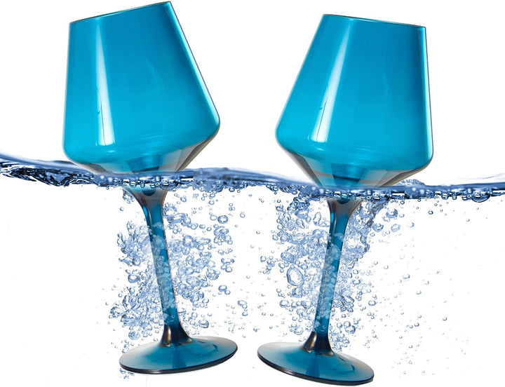 Yellow Shatterproof Floating Wine Glasses For Pool - Thumbnail 2