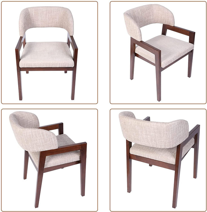 Mid Century Modern Accent Chairs Wood Frame Upholstered Armchair for Living Room, Kitchen, Bedroom