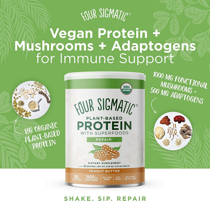 Four Sigmatic - Plant Based Protein - Peanut Butter 21.16 Oz