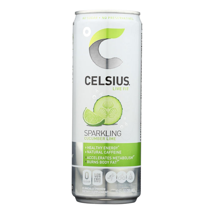 Celsius Sparkling Cucumber-Lime Fitness Drink 12-Pack 12 Oz