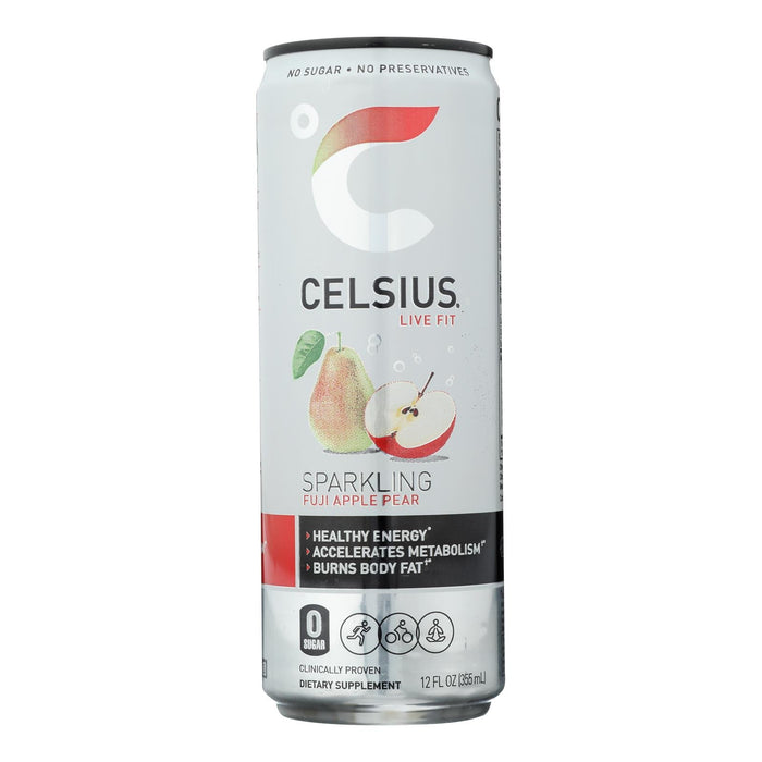 Celsius Inc. Sparkling Apple Pear Case of 12 x 12 Fl Oz