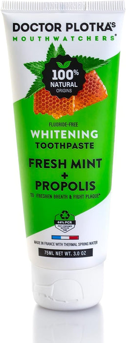 Doctor Plotka's - Fresh Mint Whitening Toothpaste, 3 oz (Pack of 6) - Gentle Stain Removal
