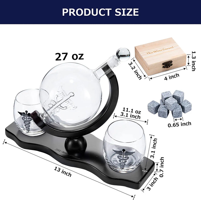 Doctors Dr. & Healthcare Worker Gifts Men & Women - Wine & Whiskey Symbol - Father's Day Doctor - 750 mL Gift Idea for Nurses, EMT, Hygienists, Physician, Dentists Gifts for Dad