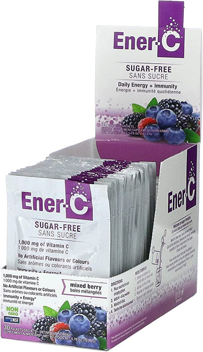 Ener-C Max Berry Vitamin C Drink Mix, 30 Pack, 1000mg Sugar Free