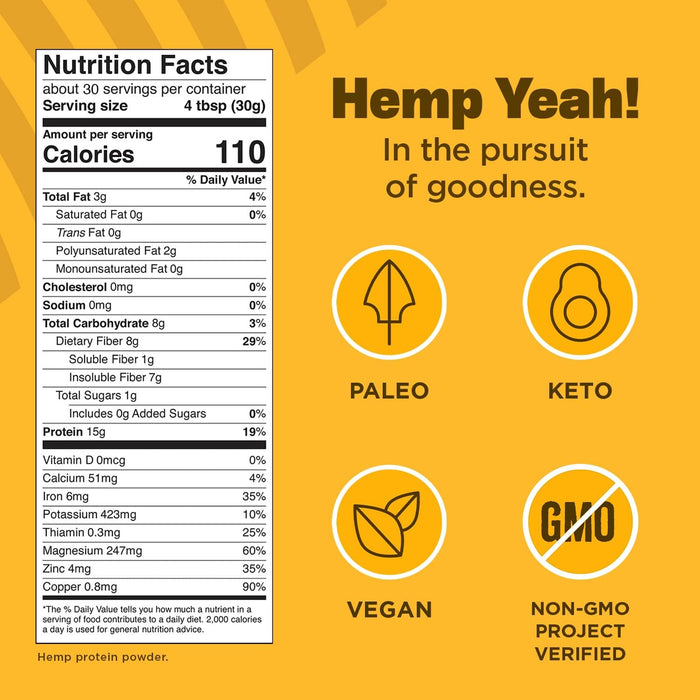 Manitoba Harvest Hemp Yeah! Balanced Protein + Fiber Powder - 16 Oz.