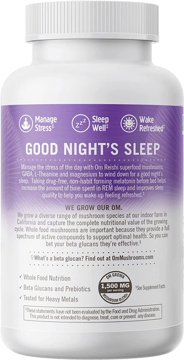 Om Mushroom Superfood Sleep Mushroom Capsules: 90-Count Superfood Sleep Support Supplement