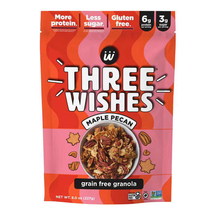 Three Wishes - Granola Grn Free Mpl Pcn - Cs Of 8-8 Oz