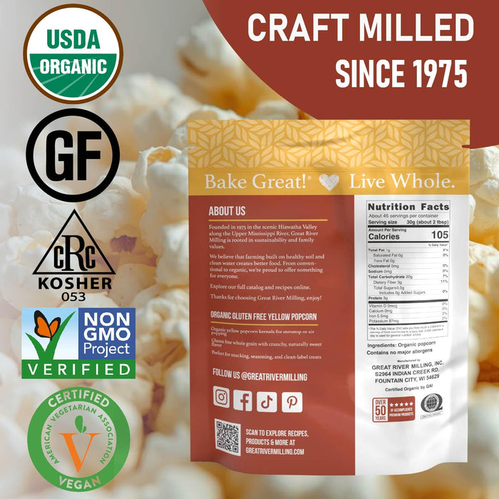 Organic Yellow Popcorn Kernels