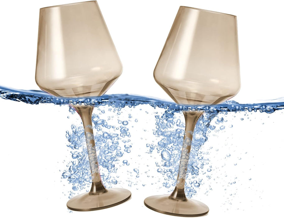 Floating Wine Glasses For Pool Set Of 2 15 Oz Shatterproof Poolside Wine Glasses Tritan Plastic Reus