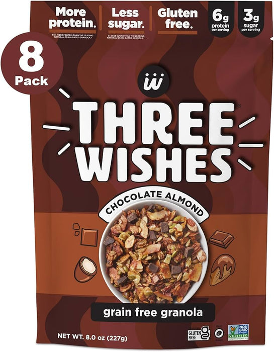 Three Wishes - Granola Grn Free Choc Alm - Cs Of 8-8 Oz