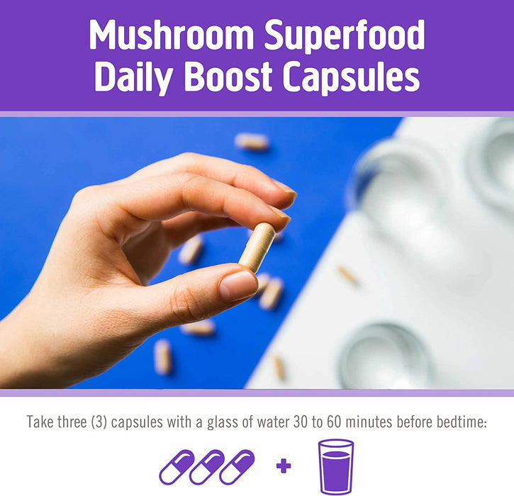 Om Mushroom Superfood Sleep Mushroom Capsules: 90-Count Superfood Sleep Support Supplement