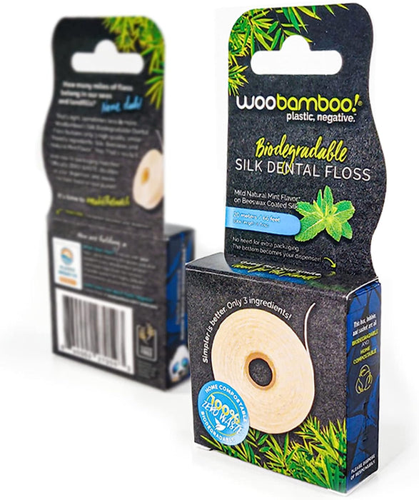 Woobamboo Silk Mint Dental Floss - 20 Meters - Case of 6