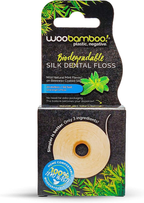 Woobamboo Silk Mint Dental Floss - 20 Meters - Case of 6