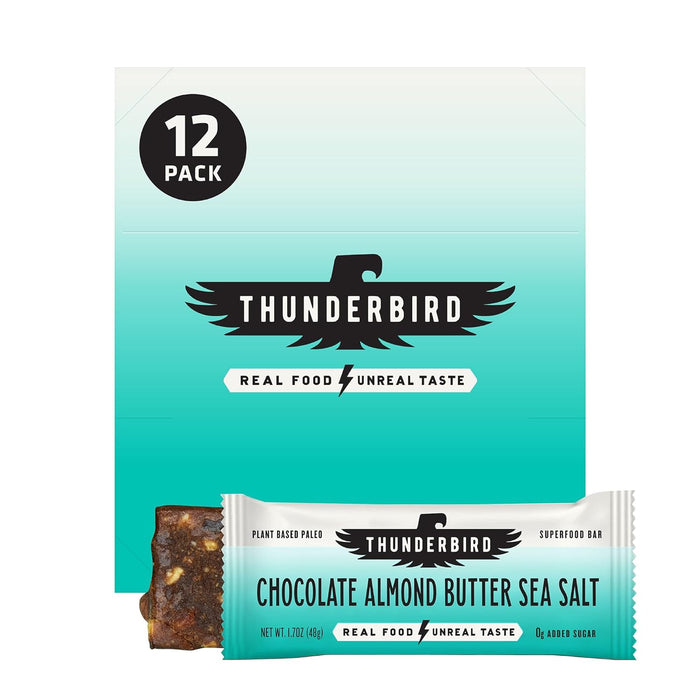 Thunderbird Bar Chocolate Almond Butter Sea Salt - 12 Pack, 1.7 Oz each