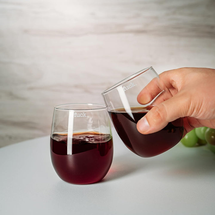F*CK Wine Glass Single Set, Large 11 oz Glasses (Stemless) — Specialty Food  Source