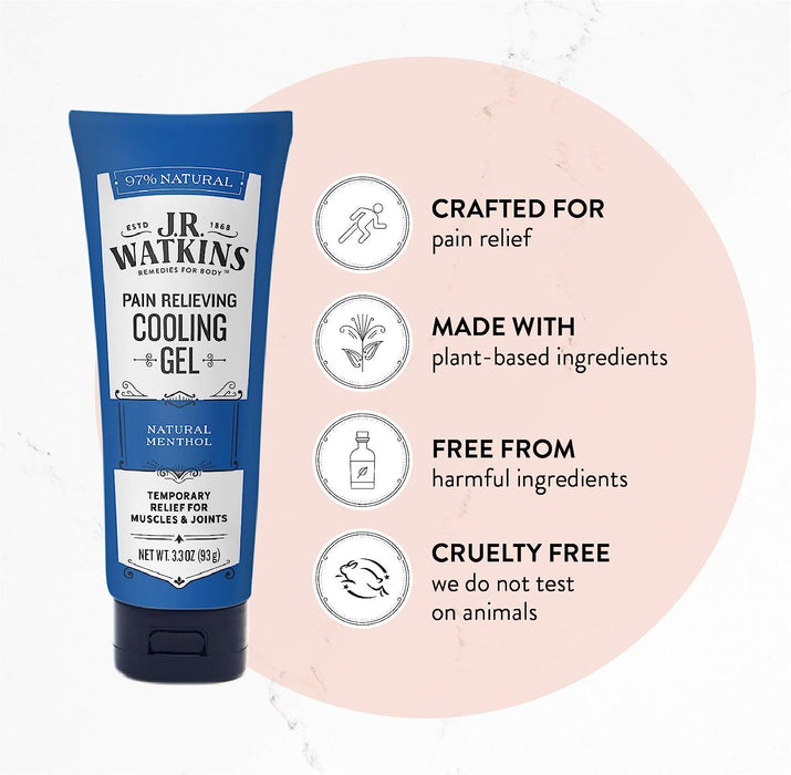 J.R. Watkins Deep Muscle Cooling Gel for Pain Relief (3.3 Oz.)