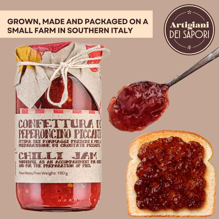Artigiani dei Sapori, Calabrian Red Hot Chili & Sweet Pepper Jam  6.3 oz (180g)