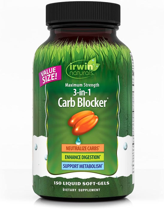 Irwin Naturals - Carb Blocker 3-in-1, 150 Softgels - Weight Management Support