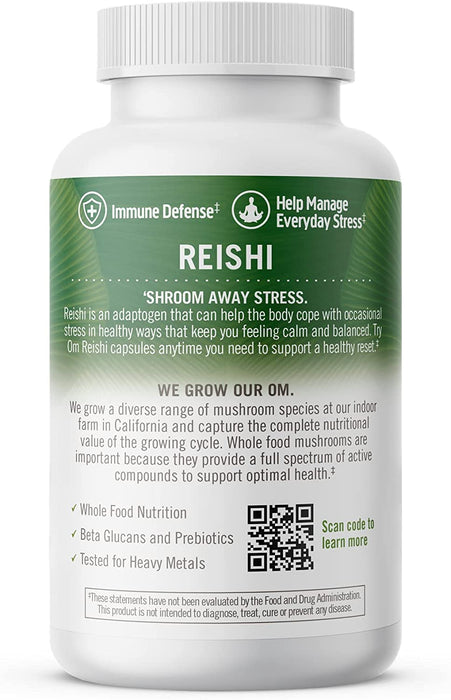 Om Mushroom Superfood Reishi Mushroom Capsules Superfood Supplement, 90 Count