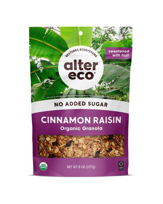 Alter Eco Organic Cinnamon Raisin Granola, 8 Oz (Pack of 6)