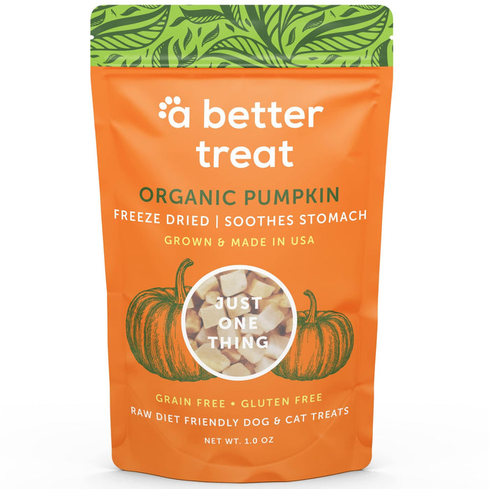 A Better Treat - Organic Freeze-Dried Pumpkin, 1 oz (Pack of 6) - Gluten-Free Dog Treats