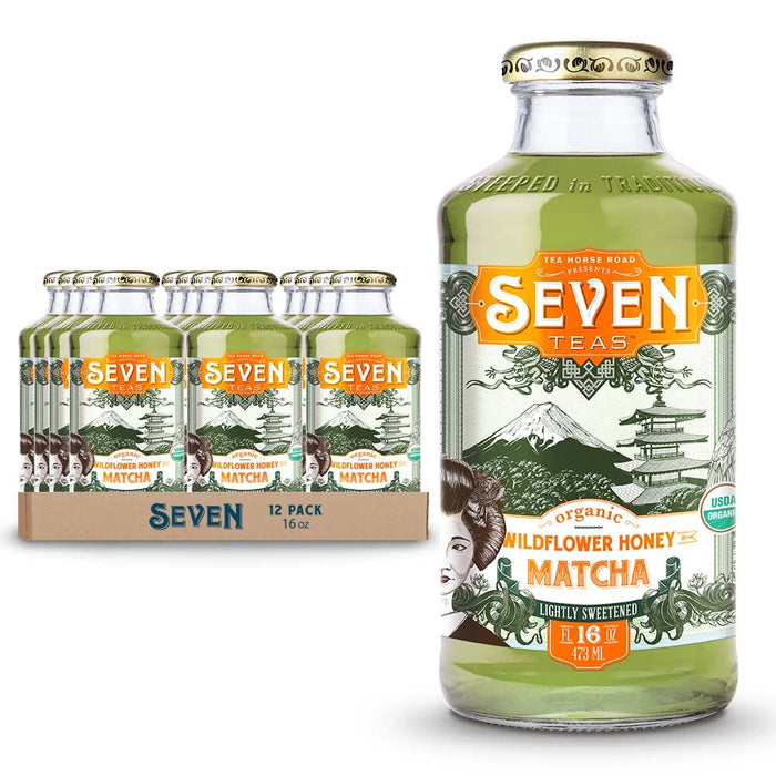 Seven Teas Wildflower Honey Matcha - 16oz, Case of 12