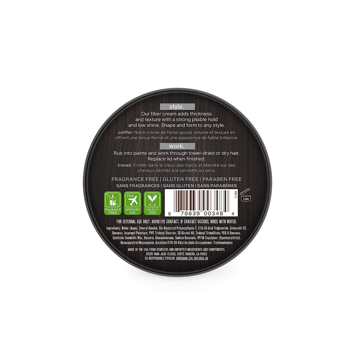Every Man Jack Hair Fiber Cream: Fragrance-Free Hold, Volume, and Texture