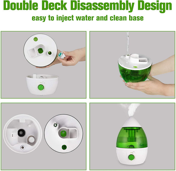 Humidifiers for Bedroom Quiet Ultrasonic Cool Mist Humidifier 1.1L with Auto Shut-Off, Green